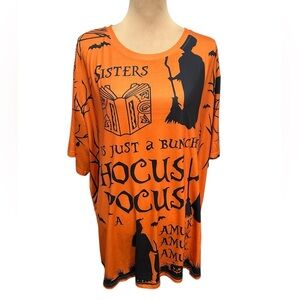Women’s Plus Size Halloween Hocus Pocus Sanderson Sisters Orange Black 4XL 26W.